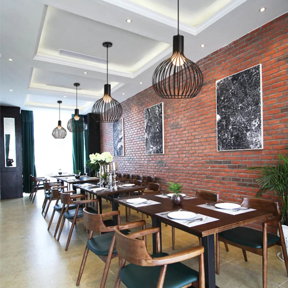 Modern retro metal pendant light for bright interiors