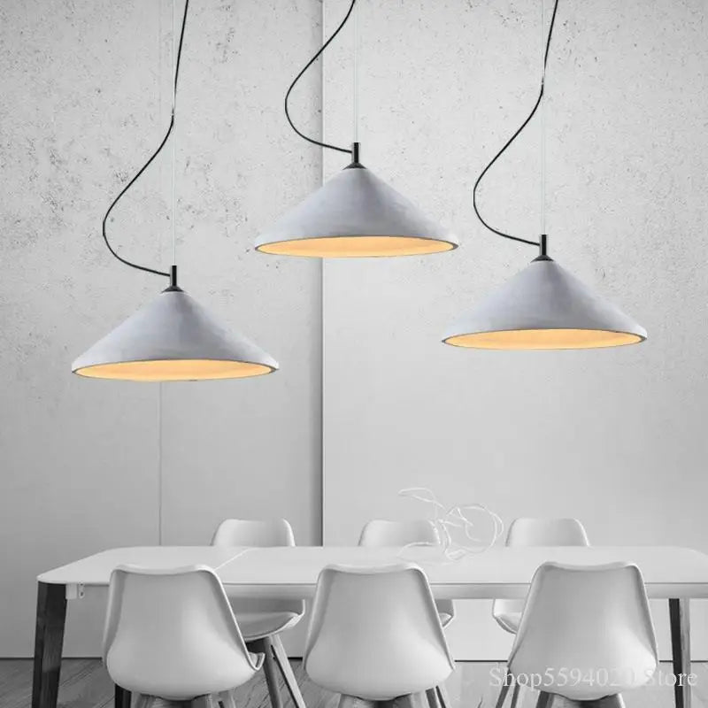 Retro loft concrete pendant light with LED for restaurant and living room