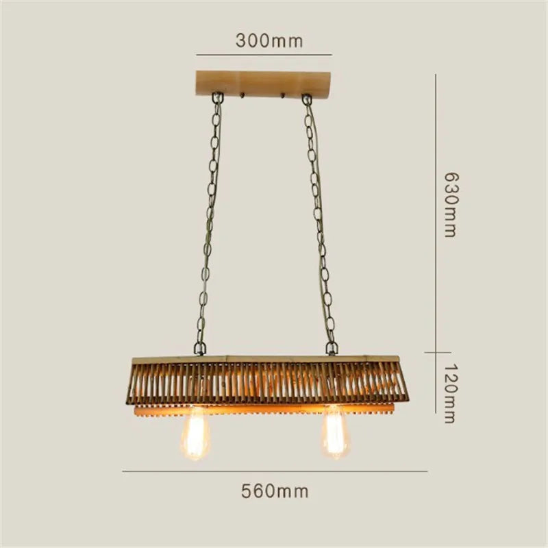 Vintage bamboo chandelier for café, bar and restaurant