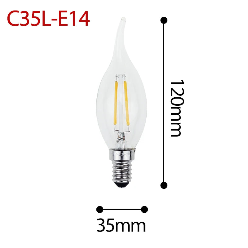 Vintage glass LED bulb set of four