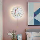 Princess unicorn cartoon wall light with hexagonal switch