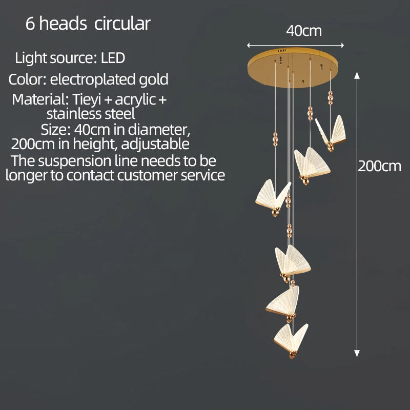 butterfly chandelier ceiling decoration for living room and hall - vue 12 sur 13