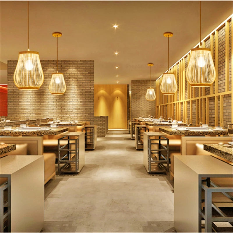 Chinese bamboo pendant light for restaurant or hotel