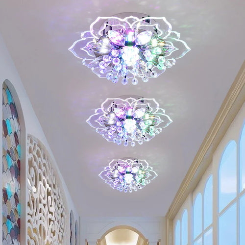 lustre en cristal fleurs pour décoration éclairage intérieur - vue 4 sur 11