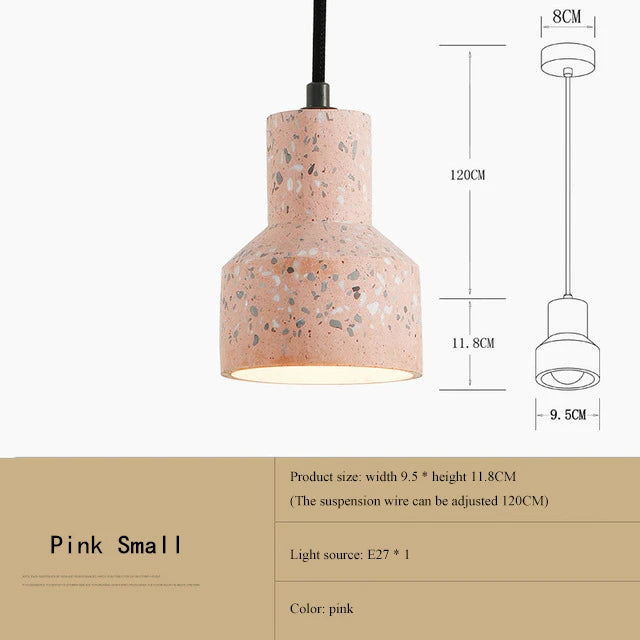 Modern terrazzo pendant light, Nordic design, multiple colours, LED