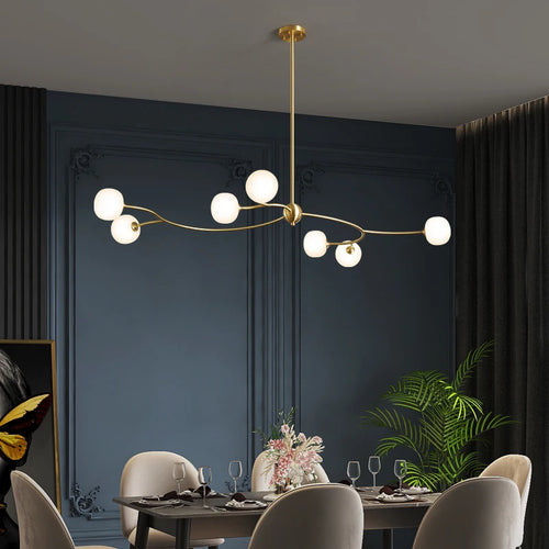 Designer copper restaurant chandelier with modern ambiance for interiors - vue 2 sur 10