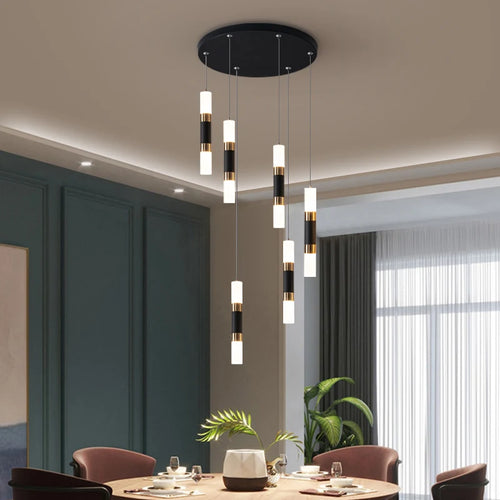 Modern acrylic LED chandelier for creative spaces - vue 5 sur 12