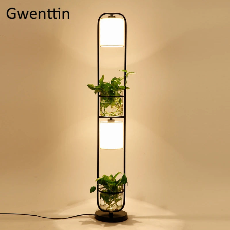Modern glass LED floor lamp for interior decoration