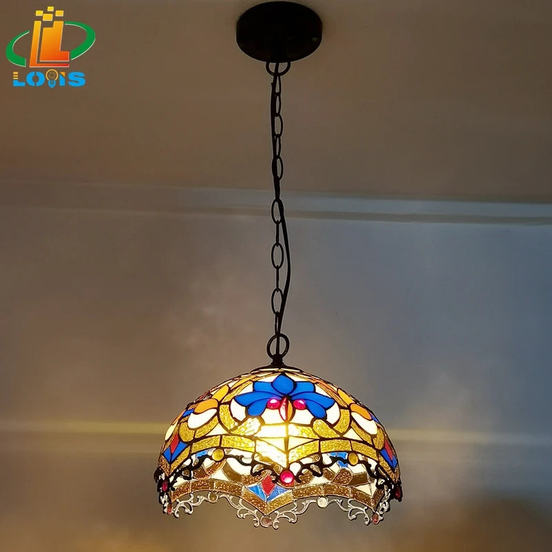 Tiffany style dragon petal chandelier for interior decoration - vue 5 sur 6