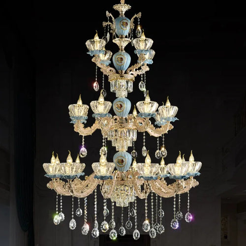 Modern crystal chandelier for elegant and refined lighting - vue 3 sur 8