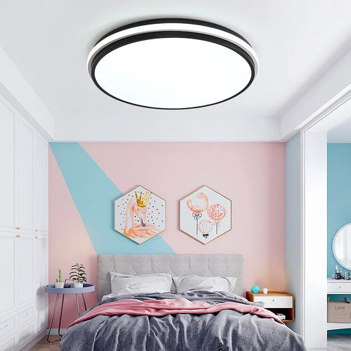 Ultra-slim modern LED ceiling light with dimmable brightness - vue 4 sur 9
