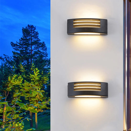 Modern waterproof aluminium outdoor wall light - vue 2 sur 8