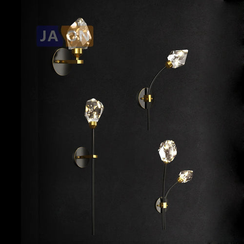 Postmodern copper and crystal LED wall light - vue 3 sur 22