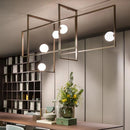 Modern LED chandelier with innovative design gold frame glass globe