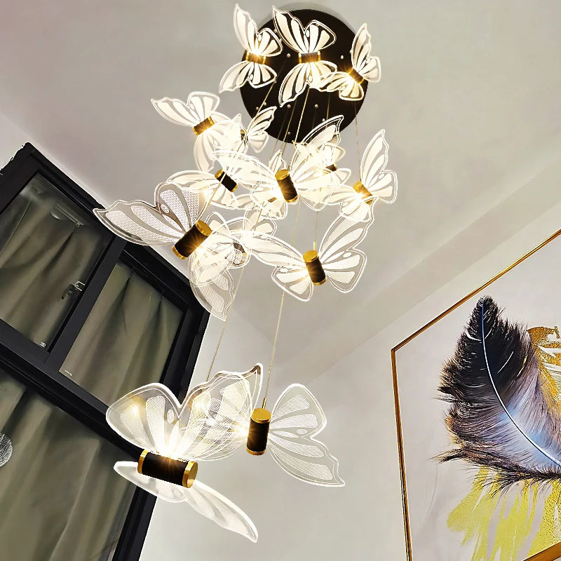 Modern butterfly chandelier for an elegant and cosy interior - vue 3 sur 16