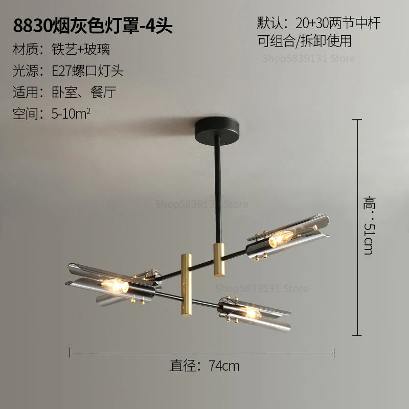 Nordic glass chandelier with creative design - vue 12 sur 12