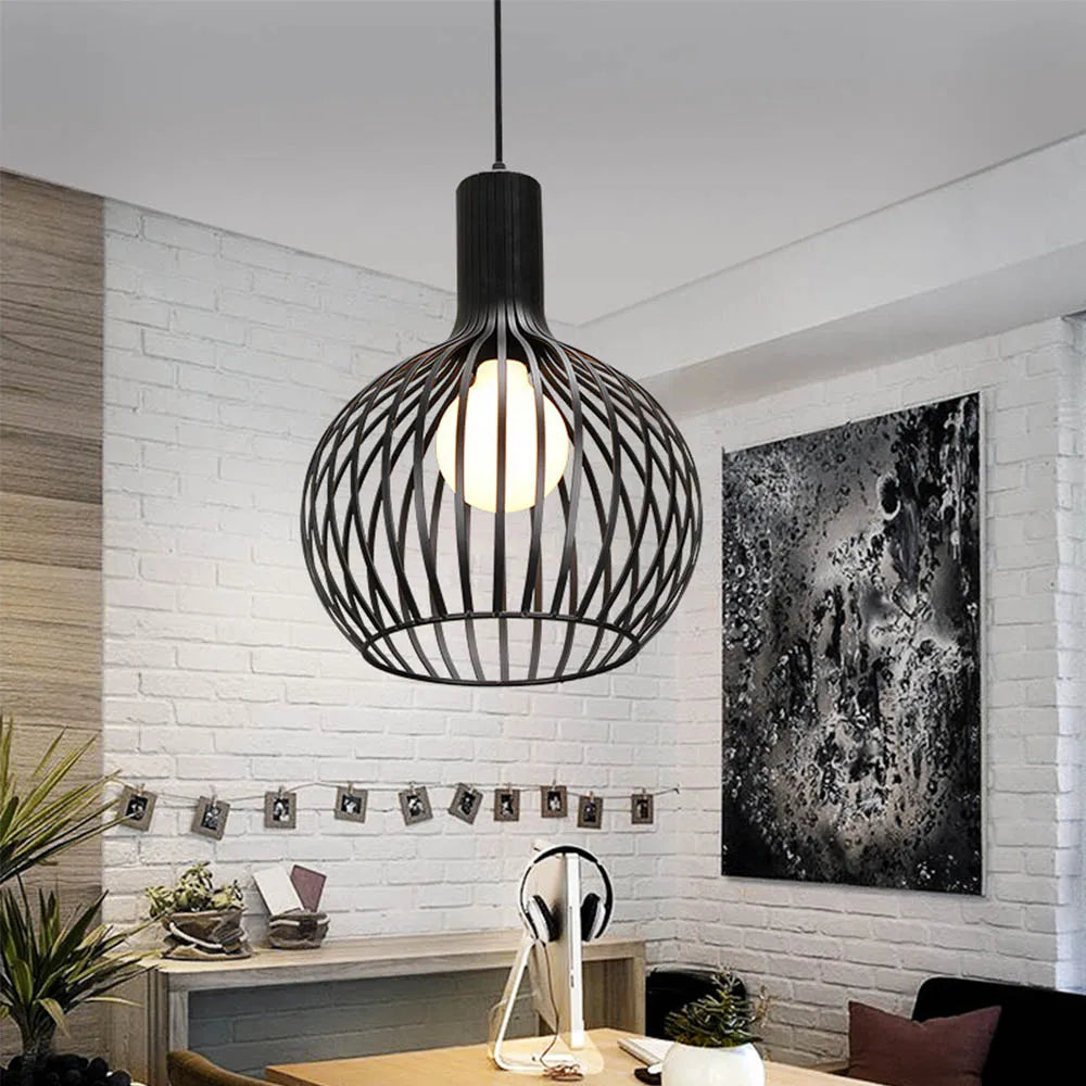 Modern retro metal pendant light for bright interiors