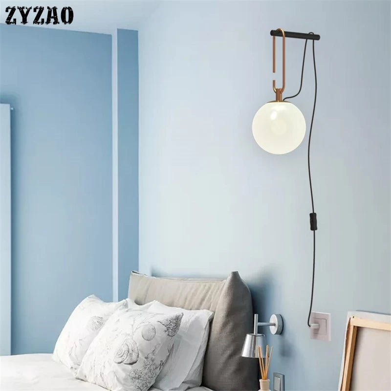 Designer glass wall light for modern interior decoration