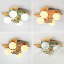 Modern Japanese Makaron wooden children's ceiling light