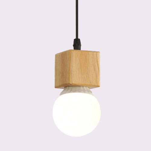 Mengjay vintage industrial rustic wood pendant light - vue 6 sur 10
