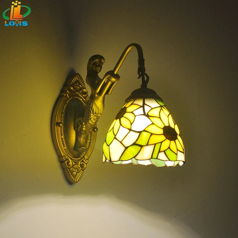 Tiffany style mermaid wall light with elegant design - vue 9 sur 13
