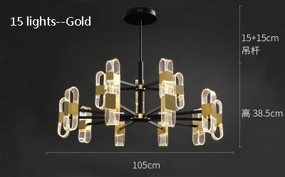 Luxury designer chandelier for elegant Nordic lighting - vue 11 sur 17