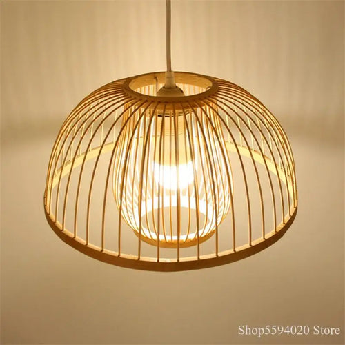 Chinese wooden pendant light with LED design for Japanese restaurant - vue 2 sur 14