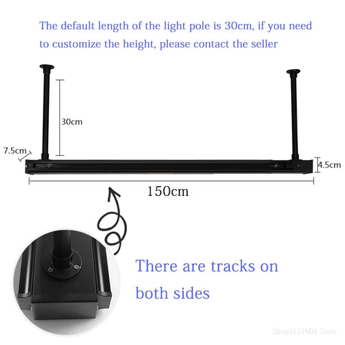 Led pendant track light for bar or industrial restaurant - vue 11 sur 17