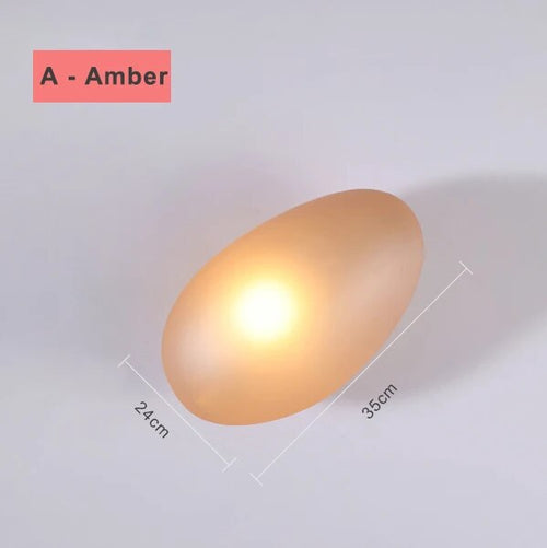 Modern nordic LED wall light pebble design for bedroom and staircase - vue 10 sur 21