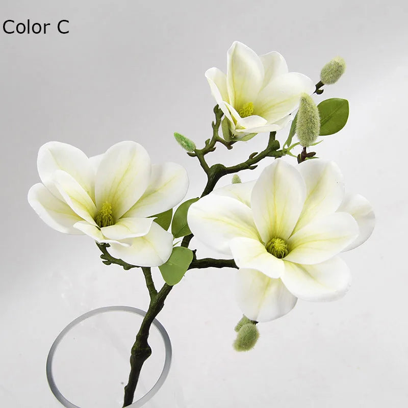 Artificial magnolia flower heads for wedding and party decoration - vue 3 sur 11