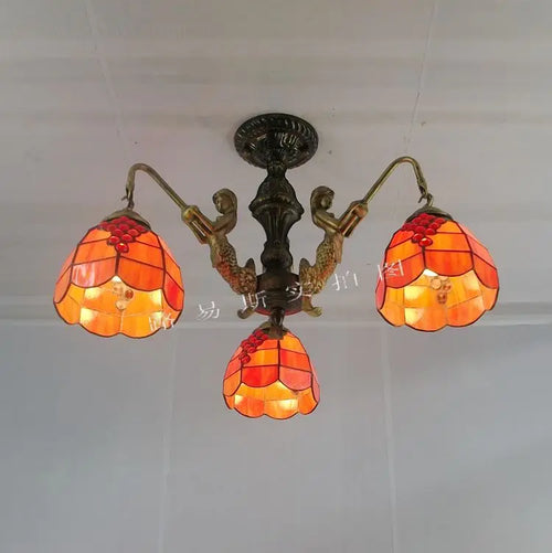 Mediterranean Tiffany mermaid chandelier for creative interiors - vue 5 sur 17
