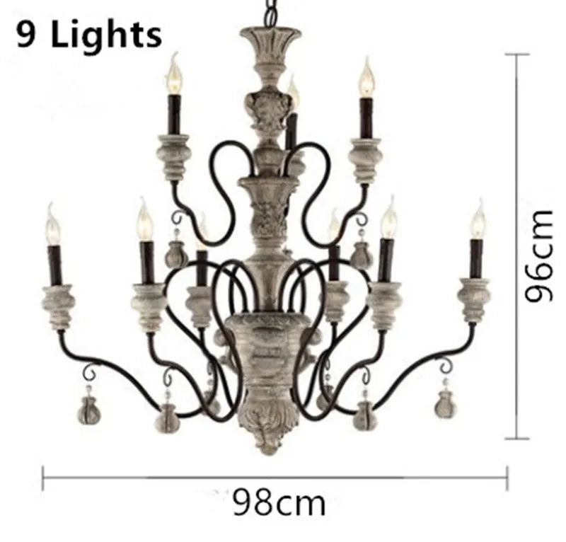 Elegant retro European style vintage candle chandelier for modern interiors