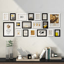 Set of 18 natural wood photo frames for wall hanging