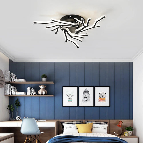 Modern multi-arm chandelier with remote control in aluminium and acrylic - vue 2 sur 11