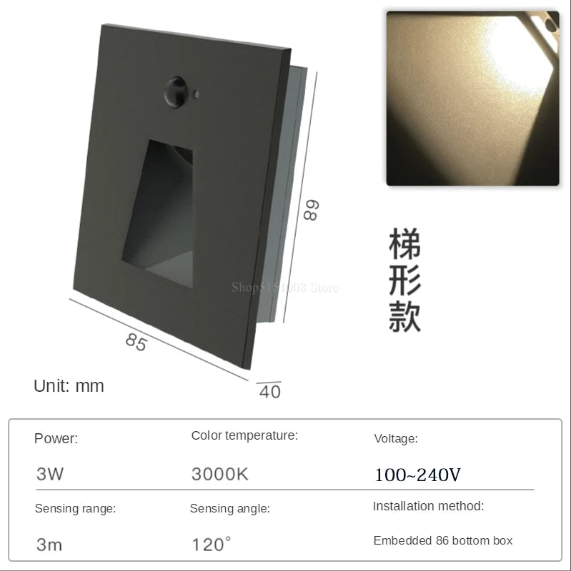Led wall light with motion sensor for human detection - vue 10 sur 17