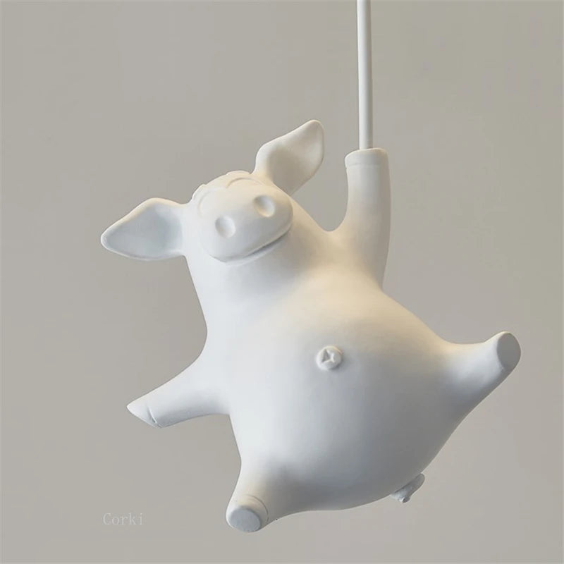 flying pig led ceiling light for children's decoration - vue 5 sur 16