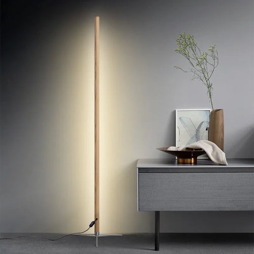 Wooden LED floor lamp