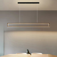Modern rectangular LED pendant light for indoor use