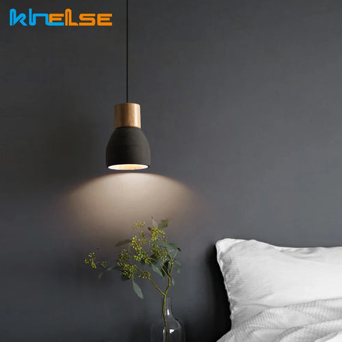 Concrete LED pendant light for vintage and loft style - vue 6 sur 9