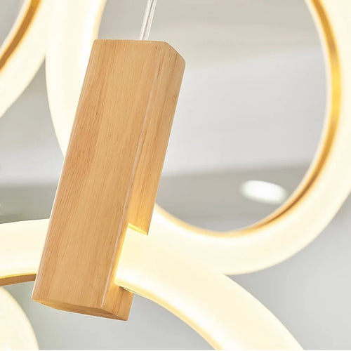 Loft style LED pendant chandelier for staircase - vue 6 sur 17