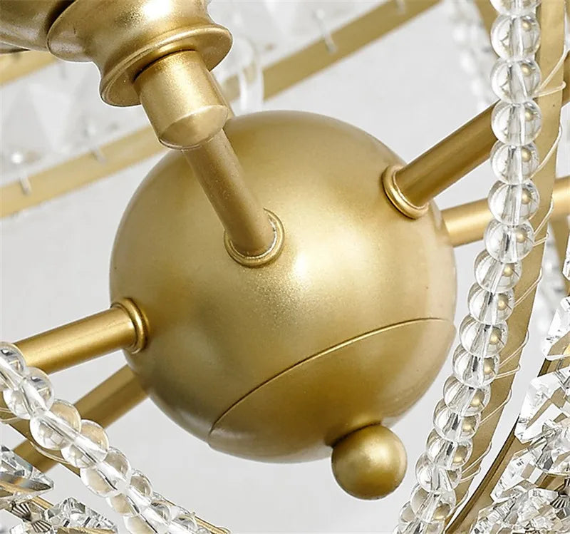 Luxury crystal ceiling light in American loft style for interiors - vue 4 sur 6