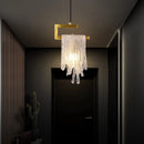 Modern Nordic style glass and copper pendant light for decorative interiors