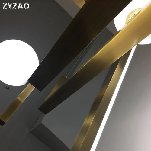 Modern iron and glass pendant light for interior decoration - vue 6 sur 9