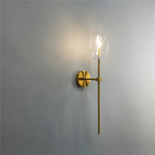 Modern LED wall light with clear glass lampshade - vue 4 sur 7