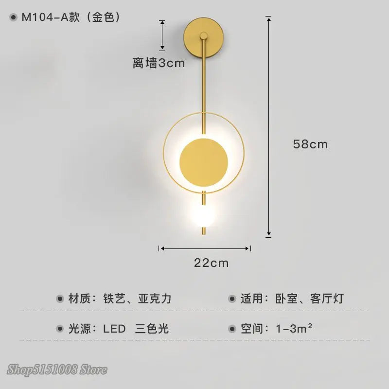 Modern nordic minimalist LED wall light for interiors - vue 6 sur 23