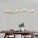 modern luxury crystal chandelier with led bird lamp