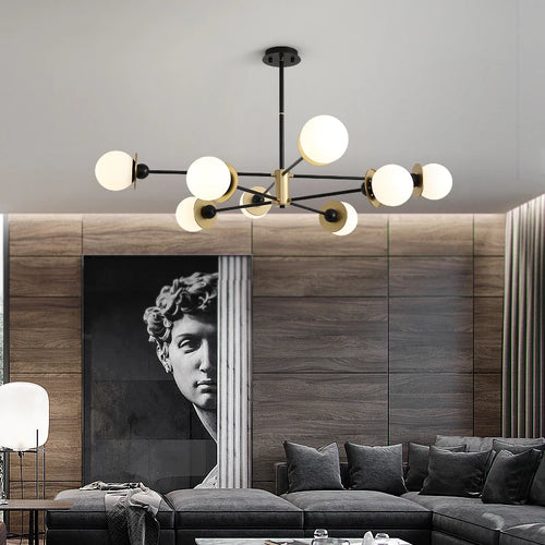 Modern glass ball chandelier for decorative indoor lighting - vue 2 sur 10