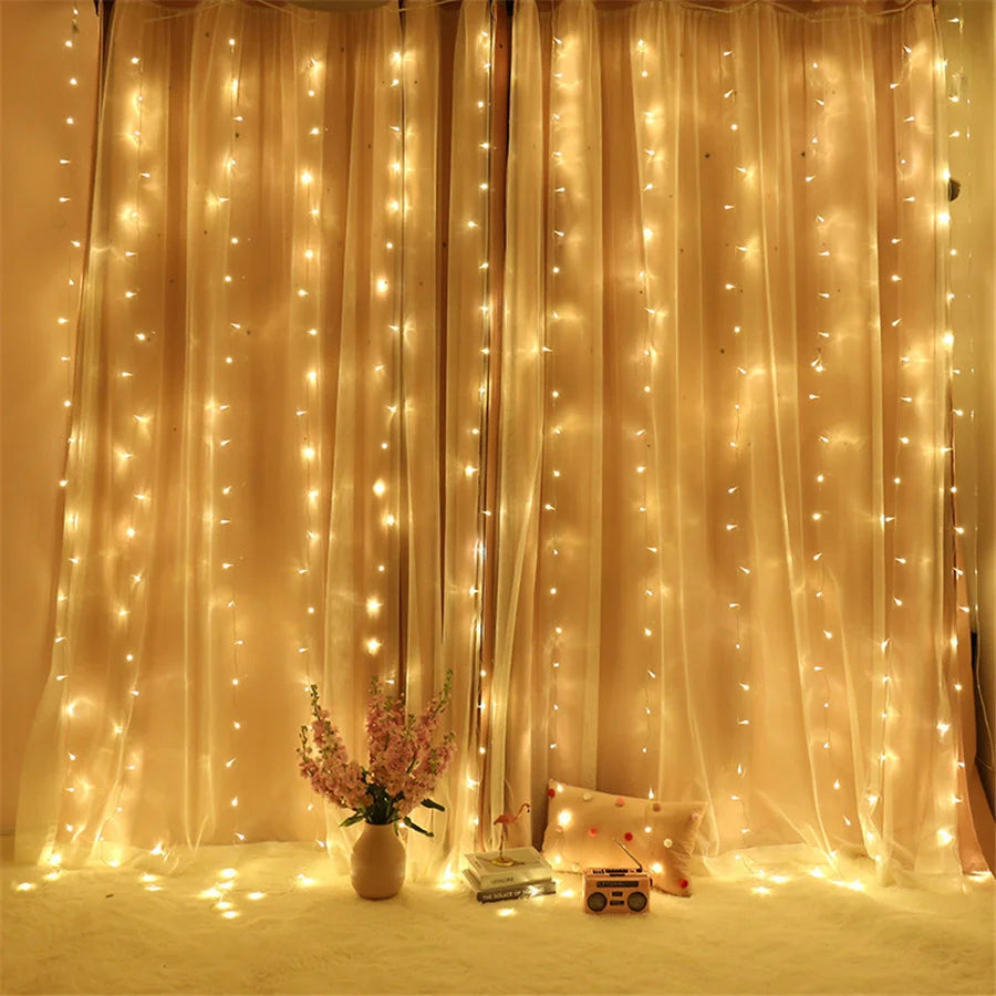 LED icicle curtain fairy lights for parties and weddings