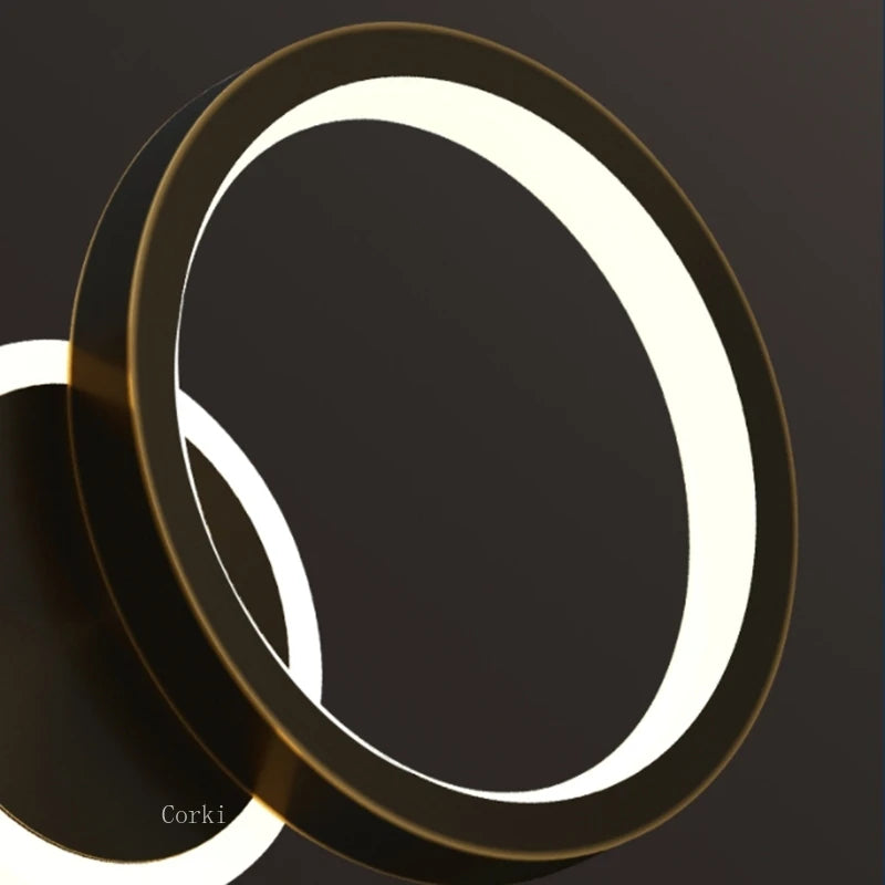 modern rotating LED wall light with three dimmed lights - vue 6 sur 16