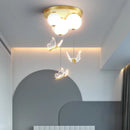 Simple modern ceiling light with romantic butterfly globe